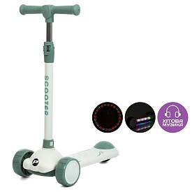 Самокат JR3-129-M Mini, мет.+пласт., 2 пер.ПУ108мм, задн.75мм,кермо,муз.,світло,бат.,кор.,54-28-17см - 1 - smarttoys.com.ua