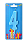 Свічка для торта  "Цифра 4" блакитна - 1 - smarttoys.com.ua