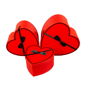 Подарункова коробка W5975 серце, червоне, 27x27x12cm/23.5x23x11cm/19x19x10cm 3шт. в наборі - 1 - smarttoys.com.ua