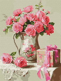 Набір для розпису по номерах "Рожевий подарунок" 30х40см - 1 - smarttoys.com.ua