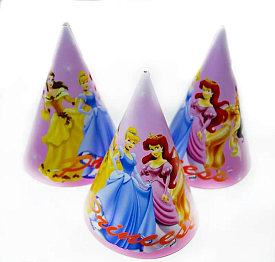 Ковпак святковий 15 см, "Принцеси" упаковка 20 шт - 1 - smarttoys.com.ua