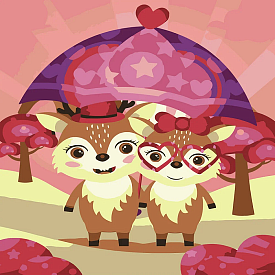 Картина за номерами Strateg ПРЕМІУМ Під паросолькою з лаком розміром 30х30 см ES057 - 1 - smarttoys.com.ua