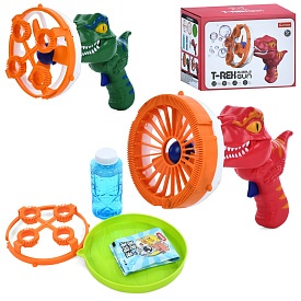 Мильні бульбашки LS7727-19 пістолет-динозавр з вентилятором,2насадки,ємність,запаска,концентрат,2кол - 1 - smarttoys.com.ua