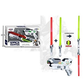 Набір зброї KT218-69 бластер, світловий меч 2 шт., муз., світло, бат., кор., 48-26-6 см. - 1 - smarttoys.com.ua