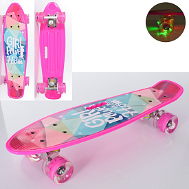 Скейт MS 0749-6-P1 пенні,55-14,5см,ручка,антиковз.,алюм.підвіска,колПУ-світло,підшип.608ZZ,розібр. - 1 - smarttoys.com.ua