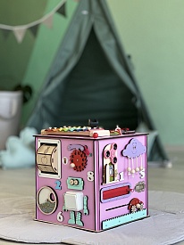 Бізікуб "Робот" 30х30х30 см рожевий - 15 - smarttoys.com.ua