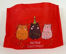 Сумка святкова "Коти" (спанбонд), 38*47 - 1 - smarttoys.com.ua