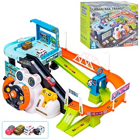 Гараж T904B машинка 4 шт., 2 режими (електр. і механ.), муз., кор., 29,5-27-12,5 см. - 1 - smarttoys.com.ua