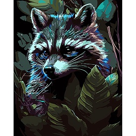 Набір для розпису по номерах Єнот серед лісу Strateg на чорному фоні розміром 40х50 см (AH1026) - 1 - smarttoys.com.ua