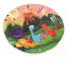 Тарілка картонна, для свята, 18см. Динозаврики - 1 - smarttoys.com.ua