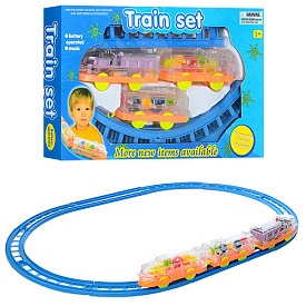 Залізниця 2331 локомотив, вагон 2 шт., муз., бат., кор., 34,5-20,5-4,5 см. - 1 - smarttoys.com.ua