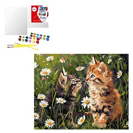 Набір для розпису по номерах "Котики у квітах" 40х50см - 1 - smarttoys.com.ua
