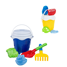 Набір дитячий "Відро №9 велике, лопатка, граблі, сито, пасочки» арт.1270 Бамсик - 1 - smarttoys.com.ua