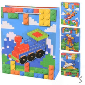 Пакет подарунковий паперовий S "Constructor 3D" 18*23*10см., R34548-S - 1 - smarttoys.com.ua