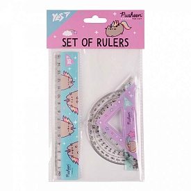 Набір лінійок Yes (3 предмети) "Pusheen", лінійка 15 см - 1 - smarttoys.com.ua
