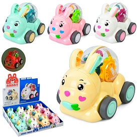 Іграшка HY-180 зайчик/кролик,шестерні,інерц.,гум. колеса,4 кольори,світло,бат.(табл), 12шт. в диспл. - 1 - smarttoys.com.ua
