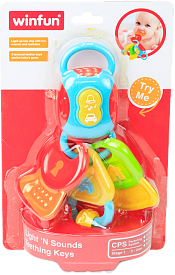Брязкальце 0185-NL WinFun  брелок, ключі, прорізувач, світло, муз., бат.лист - 1 - smarttoys.com.ua