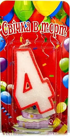 Свічка в торт с червоним кантом 4 - 1 - smarttoys.com.ua