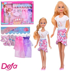 Лялька з вбранням DEFA 8447 донька, сукні 8 шт., аксесуари, 2 види, кор., 46,5-32-5,5 см. - 1 - smarttoys.com.ua