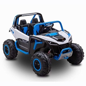 Джип M 6066EBLR-4 2.4G радіокер., 2 акум.12V7AH, 2 мот.45W, USB, TF, EVA, муз., шкіра, світло, синій - 1 - smarttoys.com.ua