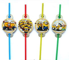 Трубочки з гофрою (ПРЕМІУМ) "Жовті чоловічки"(8шт/уп) - 1 - smarttoys.com.ua