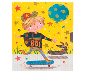 Блокнот дитячий на замочку 135x135mm, 70g, 60 л, Хлопчик на скейті - 1 - smarttoys.com.ua