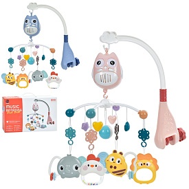 Карусель на кроватку RT668-13 підвіски(брязкальце, проріз.),кнопки гучн.,2 кольори,муз.,бат.,кор.,37 - 1 - smarttoys.com.ua