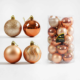 Новорічні прикраси D 35073 (24) кулька, D = 6 см, в слюді - 1 - smarttoys.com.ua