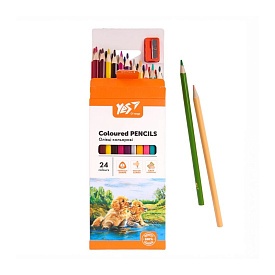Олівці кольорові Yes 24 кол. "Orange Line" з точилкою - 1 - smarttoys.com.ua
