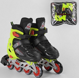 Ролики 90015-М Best Roller / розмір 34-37 / колір САЛАТОВИЙ колеса PVC, ПЕРЕДНЄ КОЛЕСО СВІТЛО, в сумці, d коліс - 7 см - 1 - smarttoys.com.ua