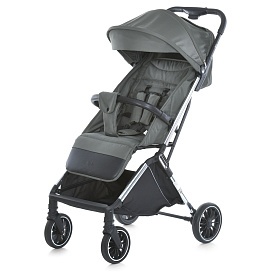 Візок дитячий ME 1129 LINK Moss Striped прогулянковий, книжка, 3 пол.спинки, темно-зелений - 1 - smarttoys.com.ua