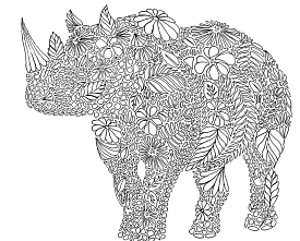 Набір для розпису - антистрес  "Носоріг" ТМ "RIVIERA BLANCA", шт RB-0573 - 1 - smarttoys.com.ua