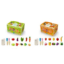 Продукти 228E15-6 на липучці, ніж 2шт., дошка, 2 види(овочі, фрукти), кор., 23-14-13 см. - 1 - smarttoys.com.ua