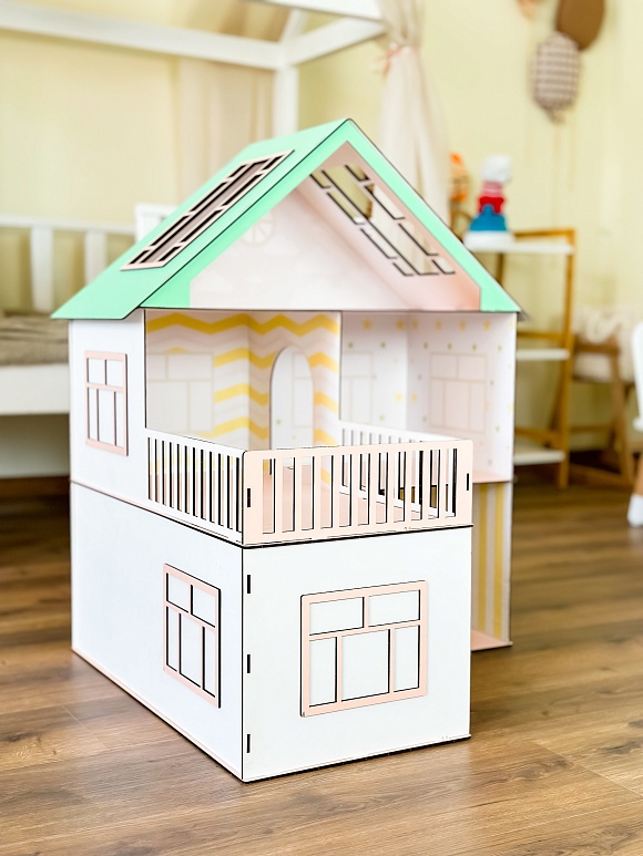 Ляльковий дім 75х60х60 см біло-бірюзовий - 19 - smarttoys.com.ua