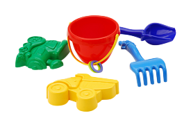 Пісочний набір "Кувшинка" №2 (відерце, лопа. І граб. ЛГ4, дві пас. П4), сітка п / м, гр.уп .: пак. п / е - 1 - smarttoys.com.ua