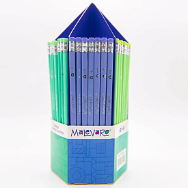 Олівці чорнографітні PASTEL трикутні HB 168шт, туба-олівець, MALEVARO - 1 - smarttoys.com.ua