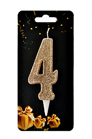 Свічка-цифра "4" золоте капучино - 1 - smarttoys.com.ua