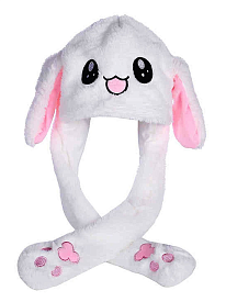 Шапка з вушками, що світяться "Зайчик" білий - 1 - smarttoys.com.ua