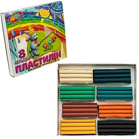 Пластилін 8 кольорів ,130гр "Веселка" - 1 - smarttoys.com.ua