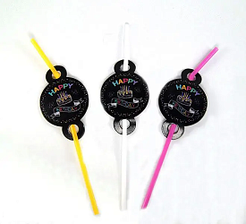 Трубочки з гофрою "HB неон" (8шт/уп) - 1 - smarttoys.com.ua