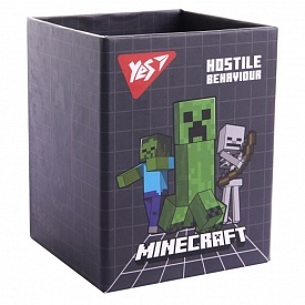 Стакан для письмового приладдя Yes "Minecraft", картон, сірий - 1 - smarttoys.com.ua