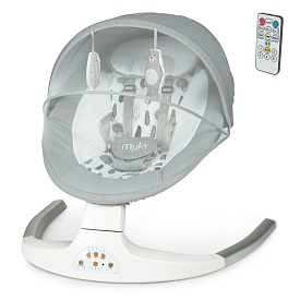 Центр-гойдалка ME 1074 MYLA Soft Gray пульт,5 швид.,таймер,12 мелод.,Bluetooth,USB,2 полож.,сірий. - 1 - smarttoys.com.ua