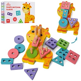 Дерев'яна іграшка Геометрика MD 2608 жираф, фігури 16 шт., кор., 23-15-6 см. - 1 - smarttoys.com.ua