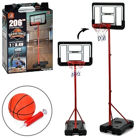 Баскетбольне кільце MR 1529 на стійці(мет.),щит(плас.),кільце(мет.),сітка,м'яч,насос,кор.,39-56,5-14 - 1 - smarttoys.com.ua