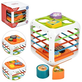 Гра HE0555 куб, грані-резинки, фігурки, шестерні, пискавка, рухливі деталі, кор.,16-14,5-15 см. - 1 - smarttoys.com.ua