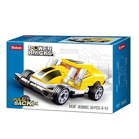 Конструктор SLUBAN M38-B0888C "Power Bricks": Машина інерційна жовта, 50 дет. - 1 - smarttoys.com.ua