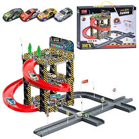 Гараж A333-239B 3 поверхи, машинки 4 шт., дорожні знаки, кор., 48-36-10 см. - 1 - smarttoys.com.ua