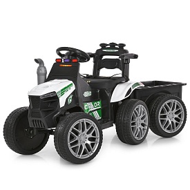 Трактор M 6219EBLR-1 2,4G радіок.,з причеп.,1акум12V4,5AH,2мот25W,MP3,USB,TF,шкір.сид,муз,світло,біл - 1 - smarttoys.com.ua