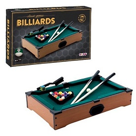 Більярд FD104356  52,5-32,5-10см, дерев'яні, кий 2шт., кулі, щітка, кор., 52,5-32,5-10см. - 1 - smarttoys.com.ua