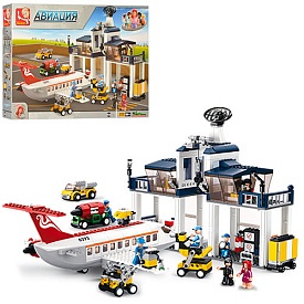 Конструктор SLUBAN M38-B0373 "Авіація": аеропорт, літак, фігурки, 810 дет. - 1 - smarttoys.com.ua